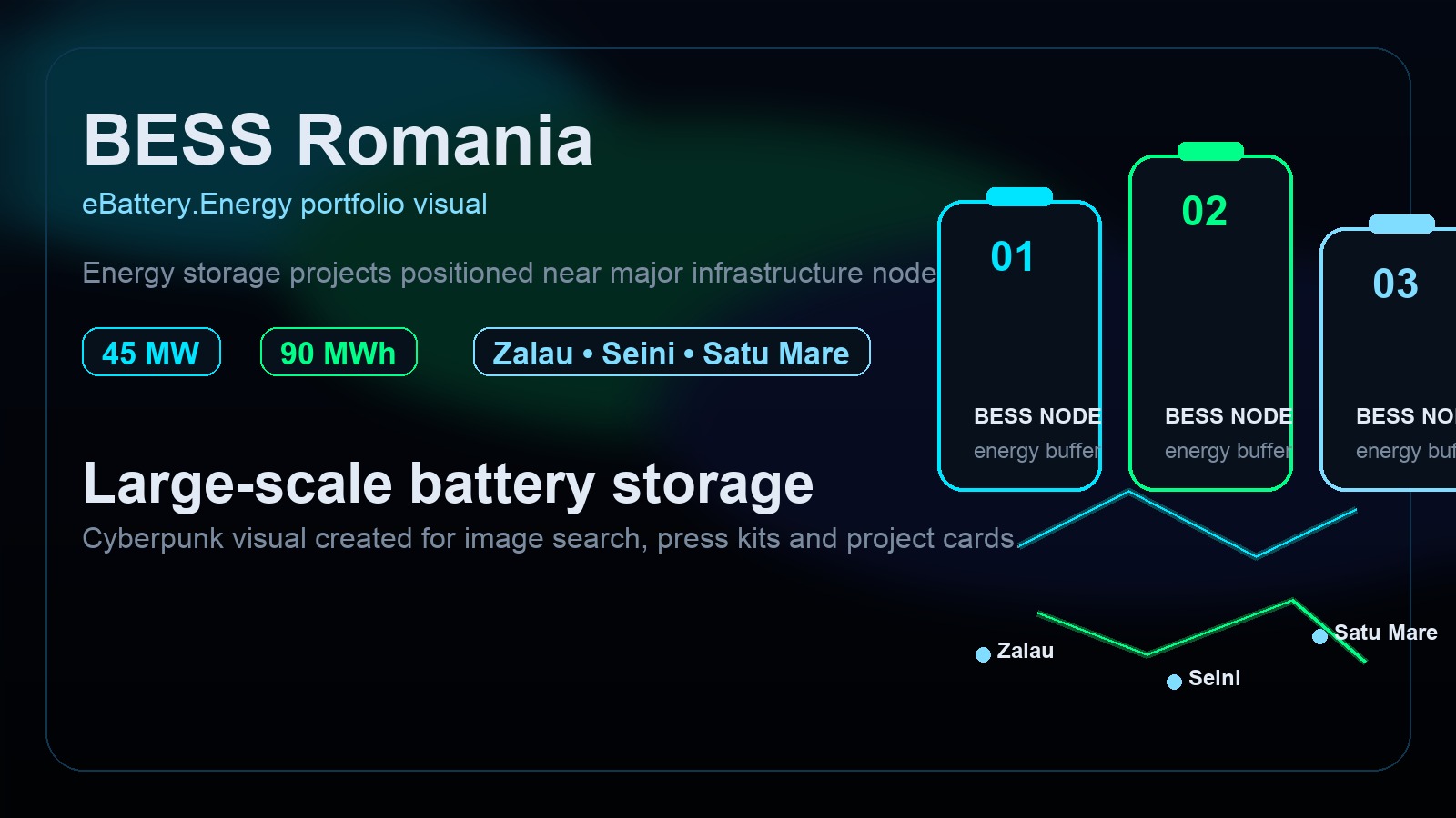 Vizual Sever Silaghi pentru proiecte BESS Romania, 45 MW si 90 MWh