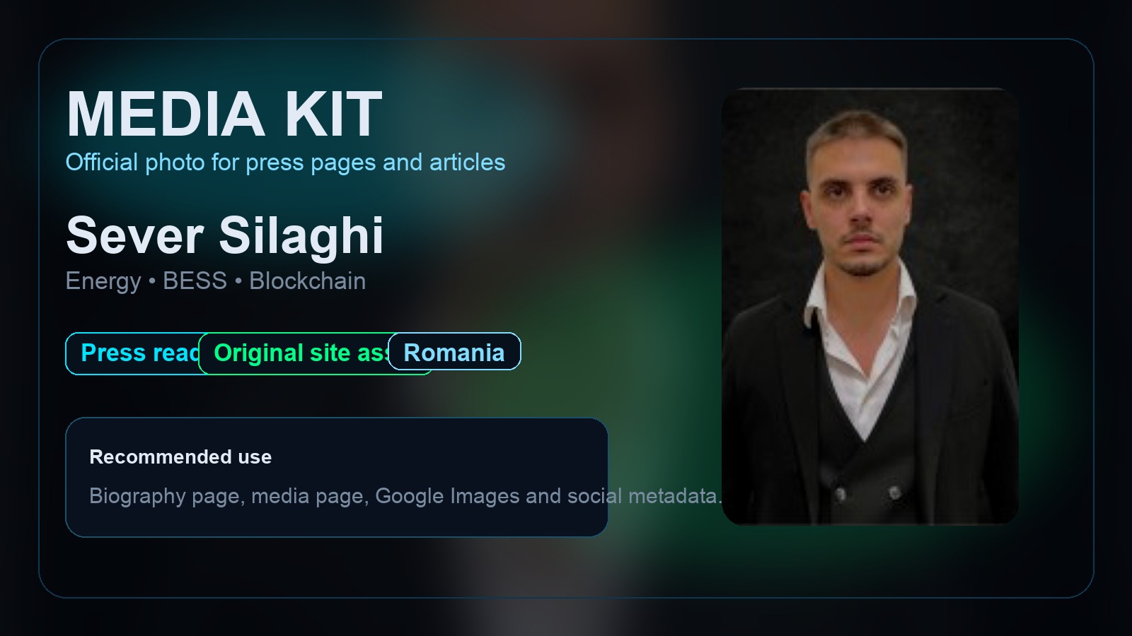 Imagine media kit Sever Silaghi pentru aparitii in presa si Google Images